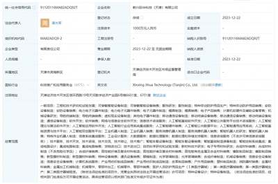 際華集團等在天津成立科技公司 含多項AI業務